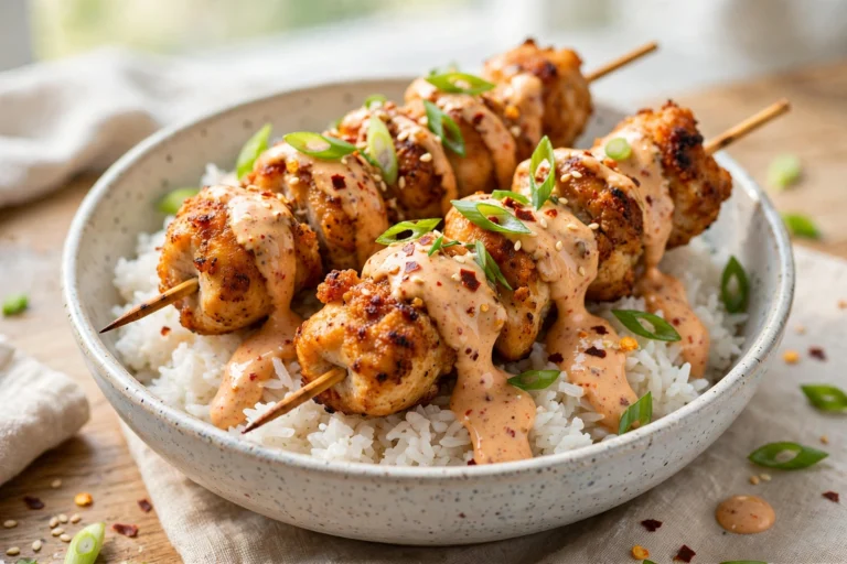 Bang Bang Chicken Skewer Bowls