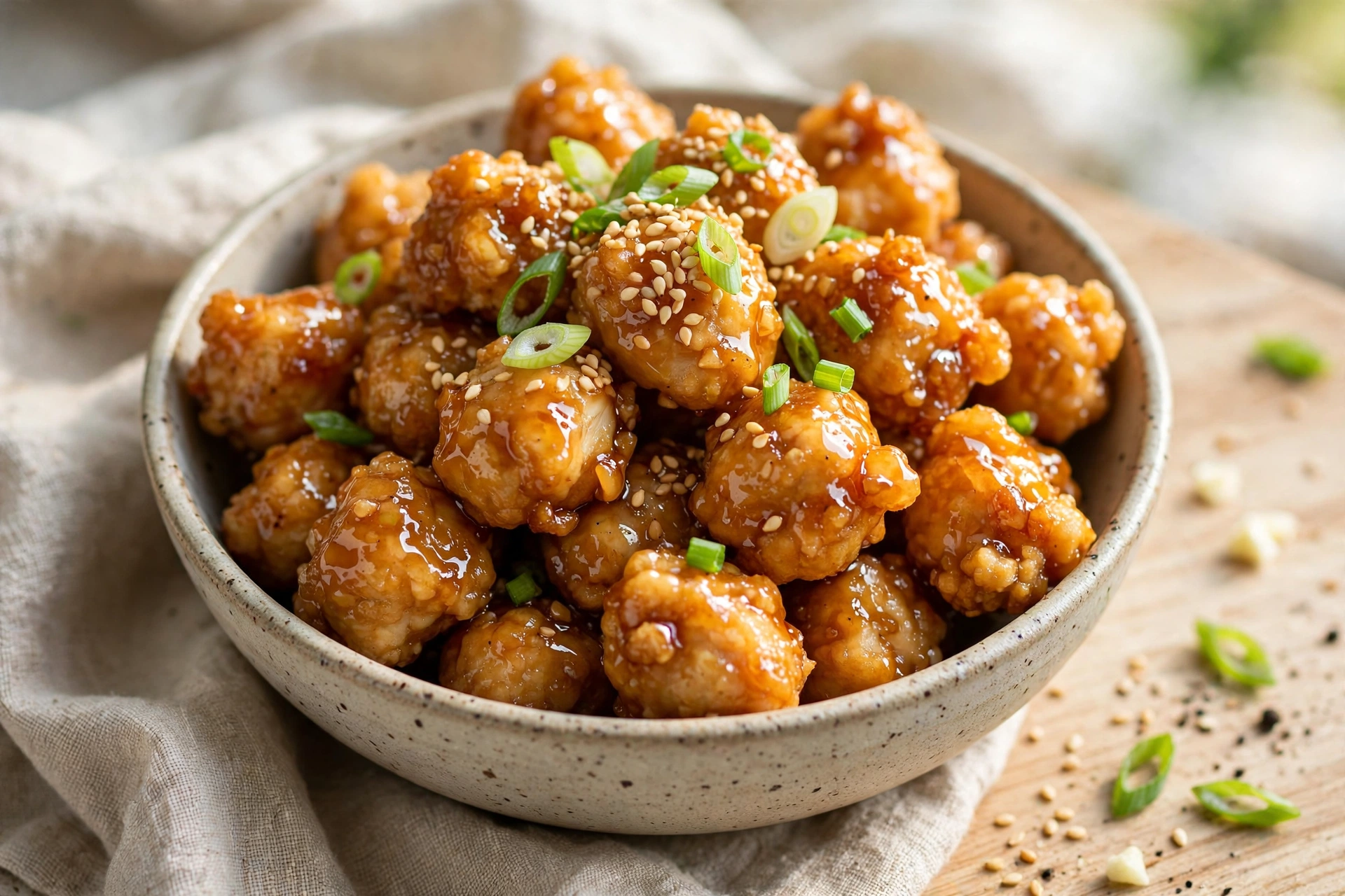 Honey Garlic Popcorn Chicken