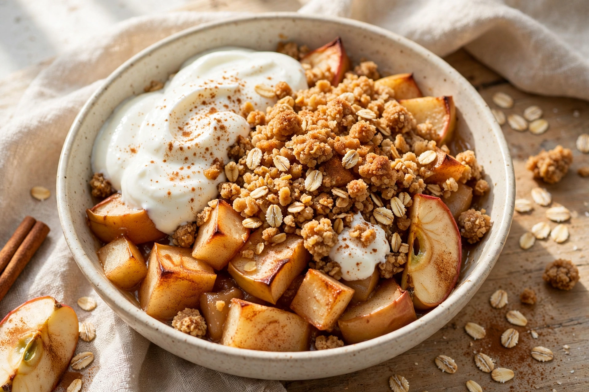 Protein Apple Pie Crumbles